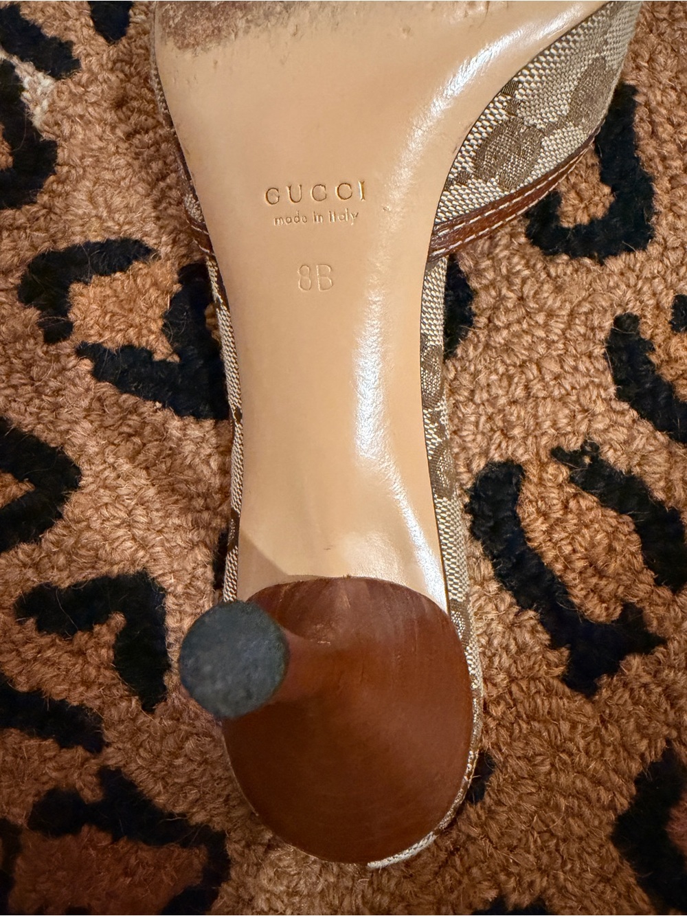 Gucci Authentic Cinghiale GG Monogram Mule Sandals Slides  with Bamboo Horsebit - Picture 16 of 16